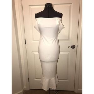 Strapless Midi Dress Size Medium, Sweetheart, Mermaid Hemline